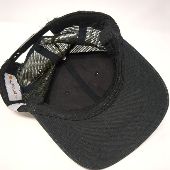 Carhartt Snapback Trucker Hat Black One Size Adjustable Mesh Back 6 Panel Blank - Picture 6 of 8